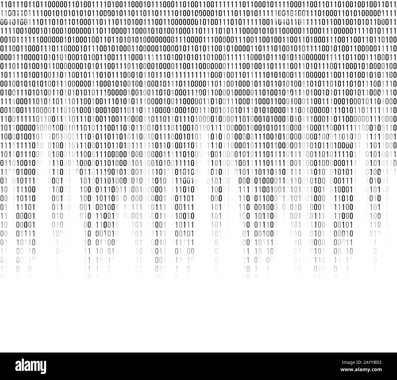 Virtual computer binary code abstract background. Continuous cryptogram code, illustration of program in binary code. Vector illustration Stock Vector