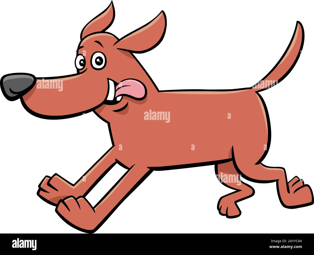 Cartoon Illustration of Happy Running Dog Comic Animal Character Stock  Vector Image & Art - Alamy