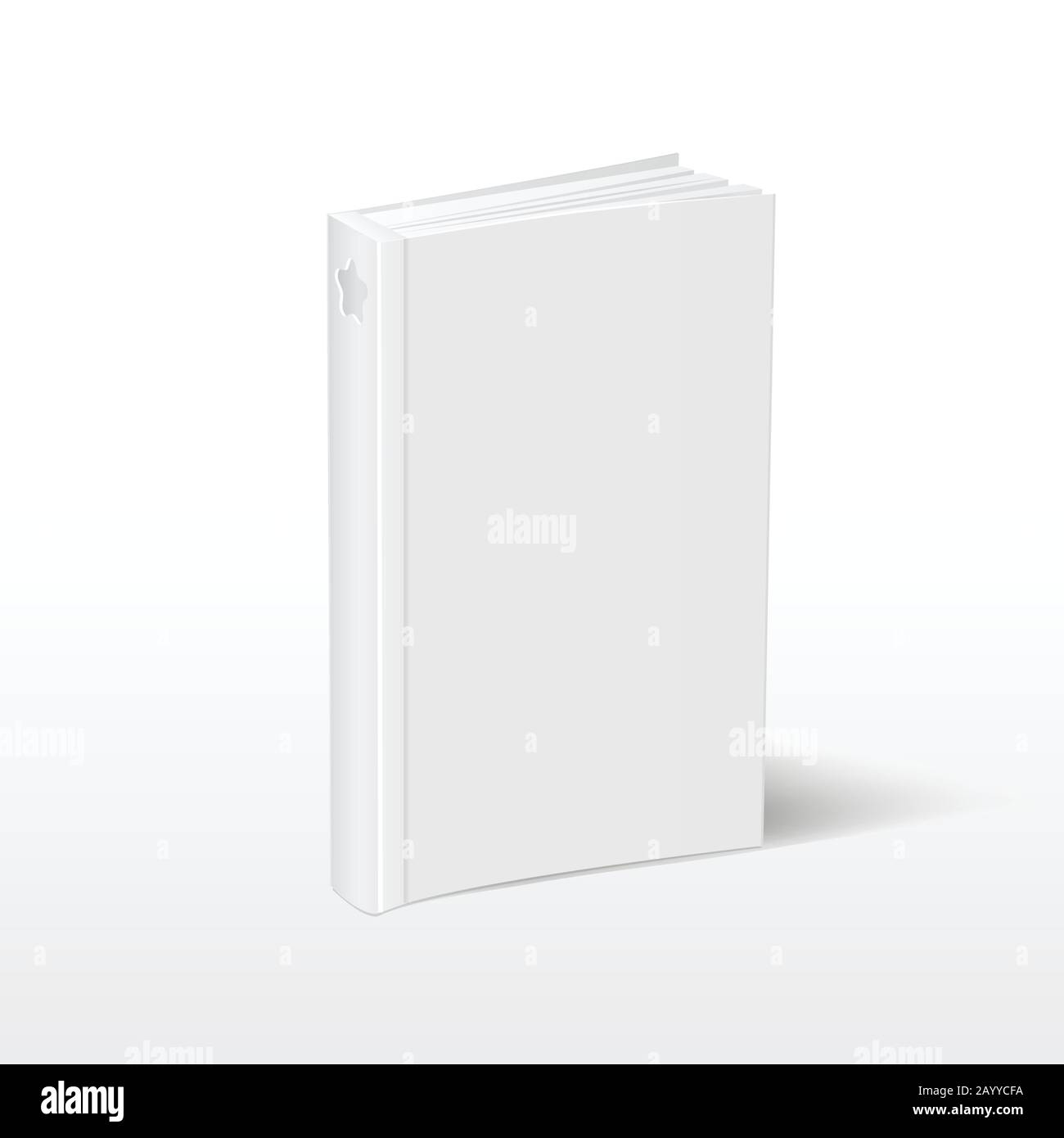 Realistic blank book. Standing hardcover mockup. Cover prese