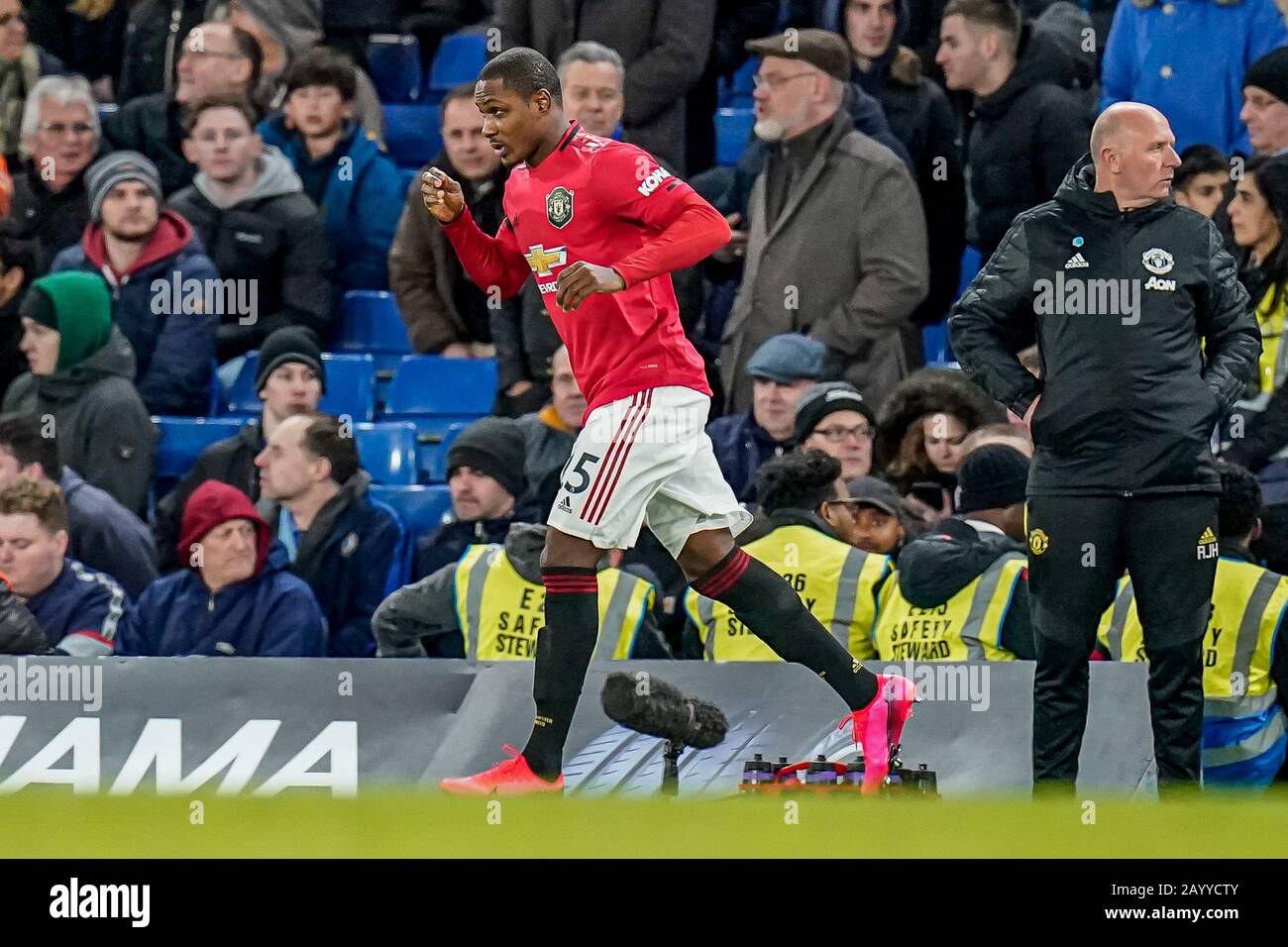 London, UK. 17th Feb, 2020. Odion Ighalo (on loan from Shanghai Shenhua) of Man Utd comes on during the Premier League match between Chelsea and Manchester United at Stamford Bridge, London, England on 17 February 2020. Photo by David Horn. Credit: PRiME Media Images/Alamy Live News Stock Photo