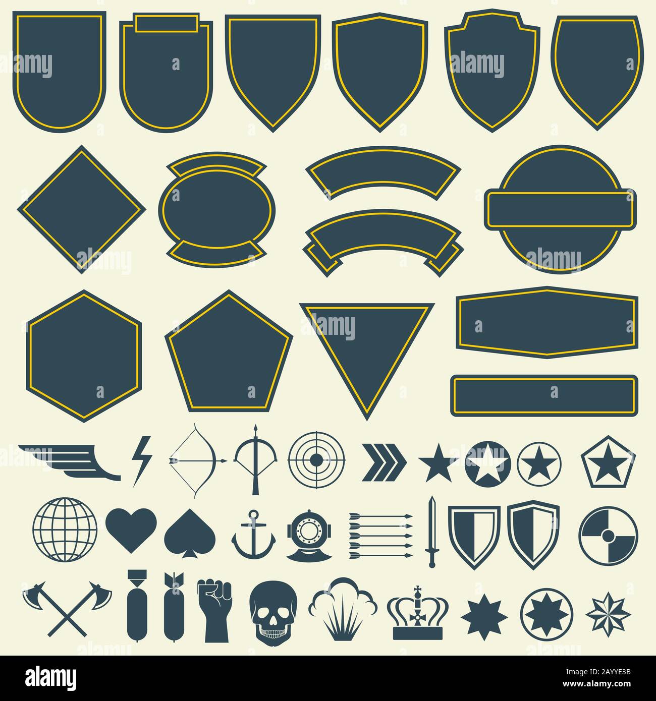 Vector elements for military, army patches, badges. Set of badge for army  and military emblem for patch and army illustration Stock Vector Image &  Art - Alamy