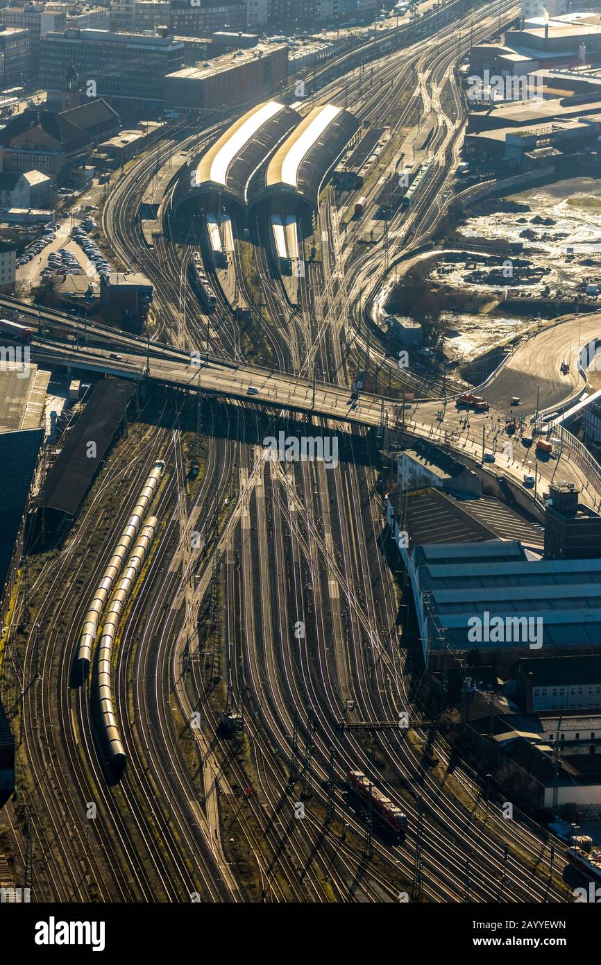 Aerial photograph, Hagen Central Station, HagenMitte, Hagen, Ruhr Area