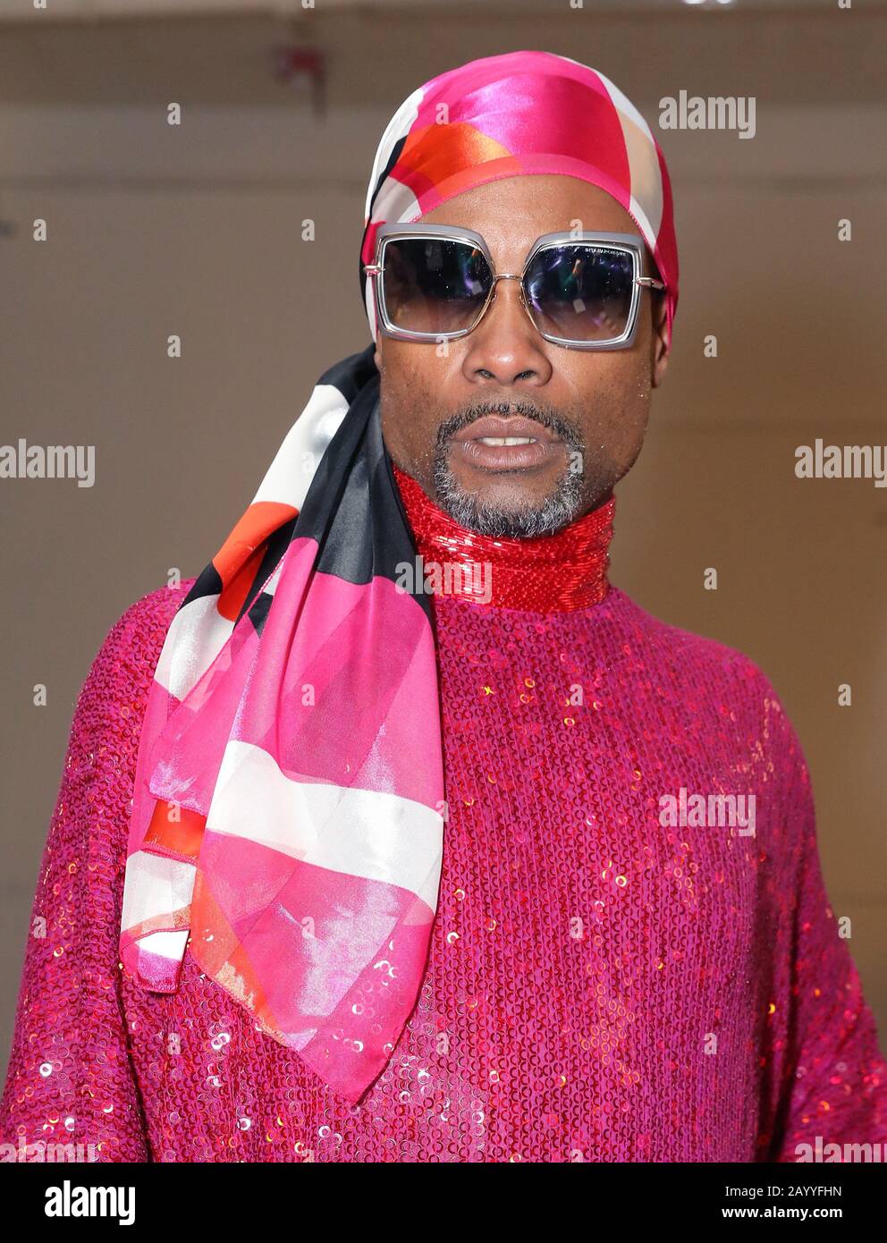 Billy Porter on the front row during the Ashish show at London Fashion Week February 2020 show at The Mess Hall in London. Stock Photo