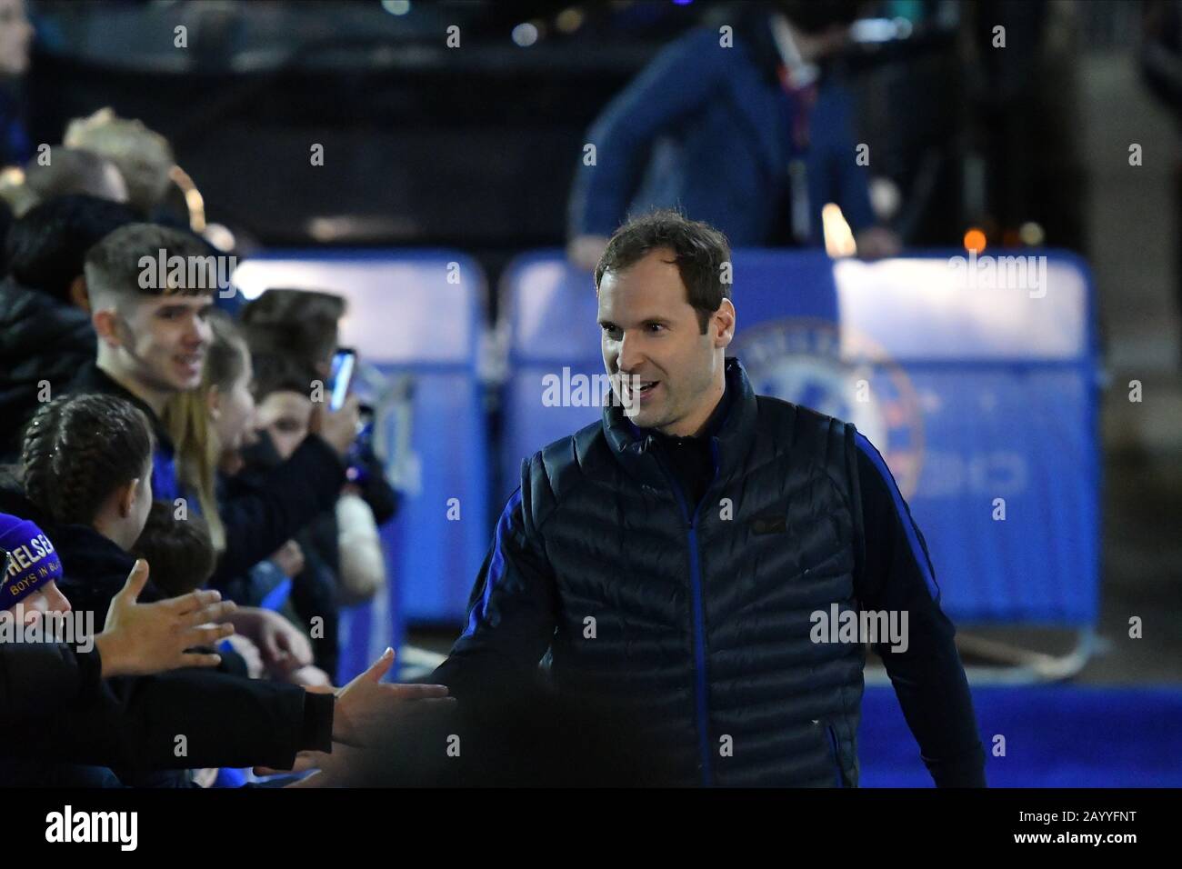 London, UK. 17th Feb, 2020. Petr Cech of Chelsea arriving at the stadium  during the Premier