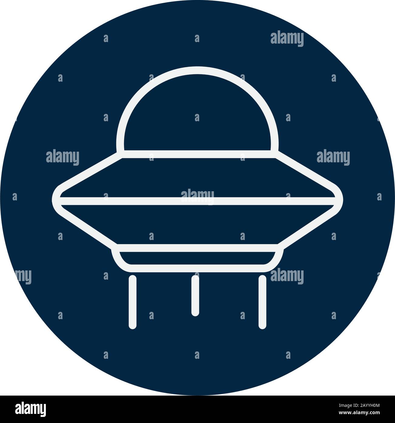 Ufo line block style icon of Space futuristic cosmos outside universe ...