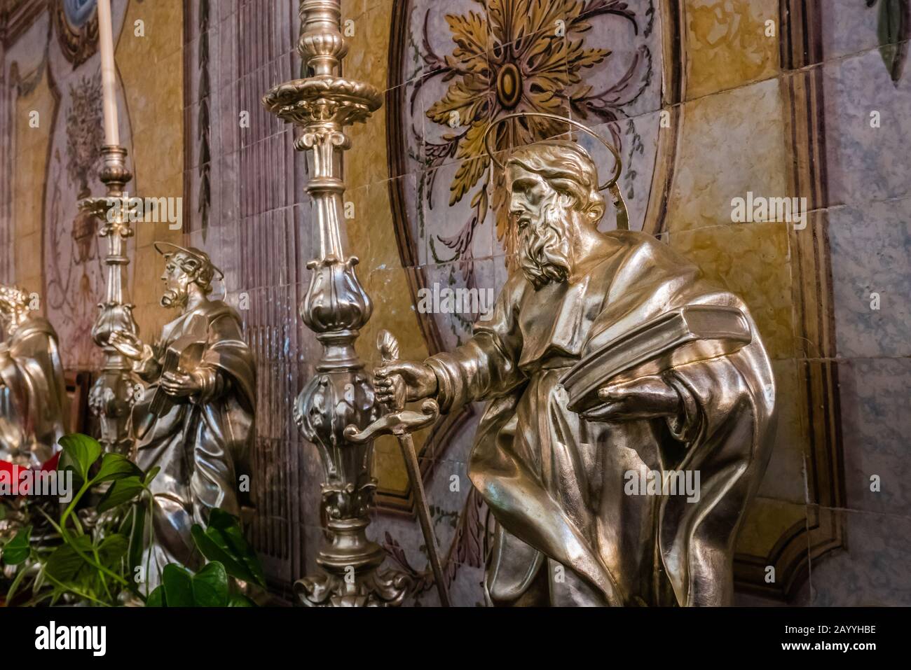 Inside Igreja de Santo António (Church Saint Anthony of Lisbon) is a church dedicated to Saint Anthony of Lisbon in Lisbon Stock Photo