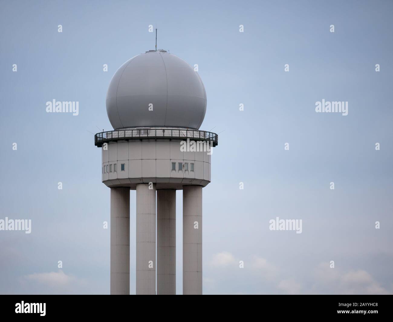 RRP 117 Radar Tower In Public City Park Tempelhofer Feld, Former Tempelhof Airport In Berlin, Germany Stock Photo