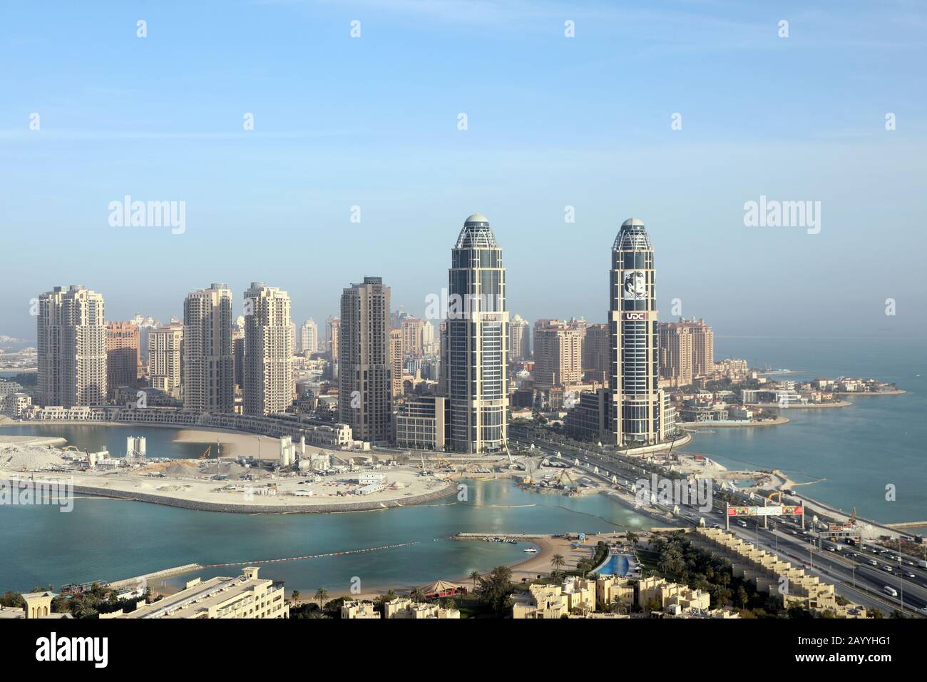Doha / Qatar February 17, 2020 View of the entrance to The Pearl