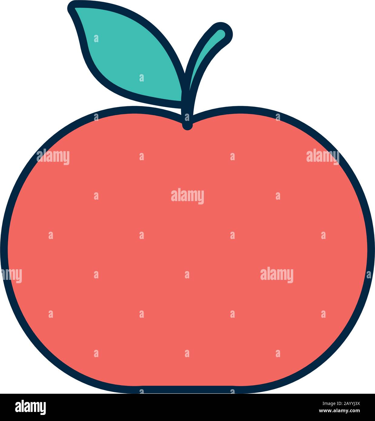 Apple line fill style icon design, Fruit healthy organic food sweet and ...