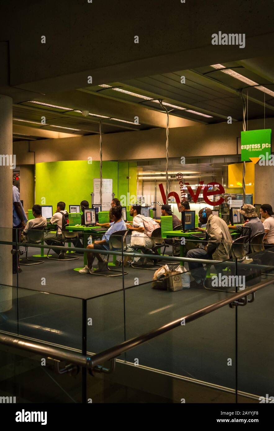 People using the computers at Burton Barr Central Library in downtown ...