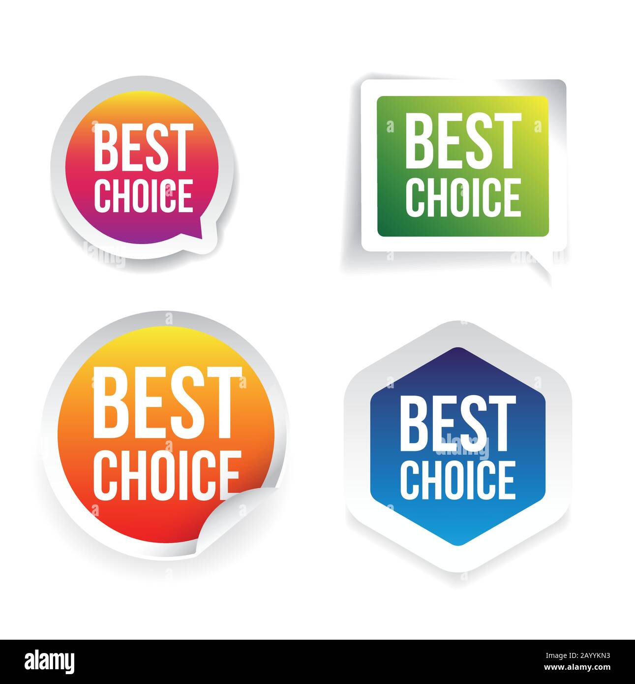 Best Choice label tag set Stock Vector