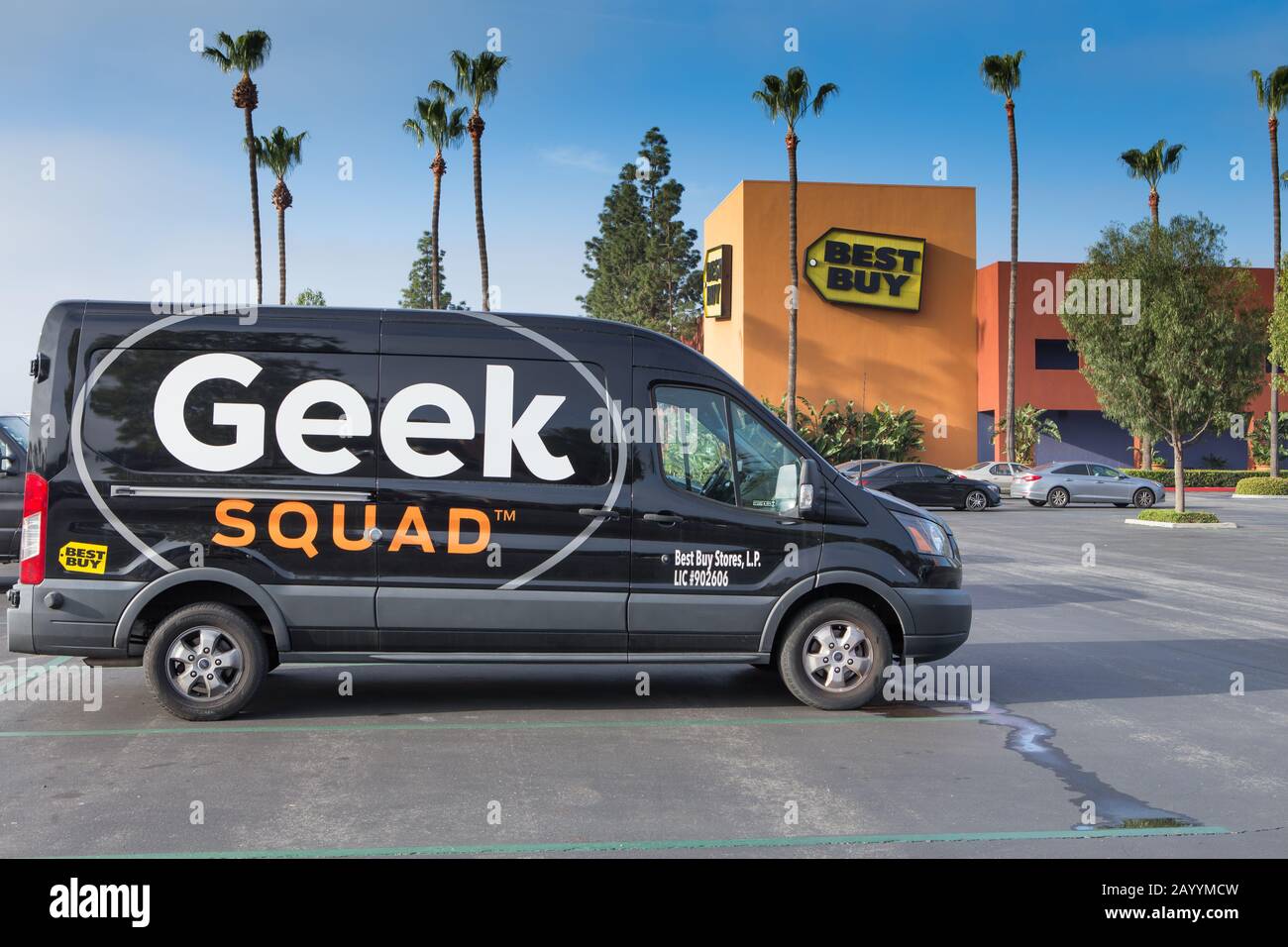 Best Buy geek squad In Home Service Technicians vans Stock Photo - Alamy