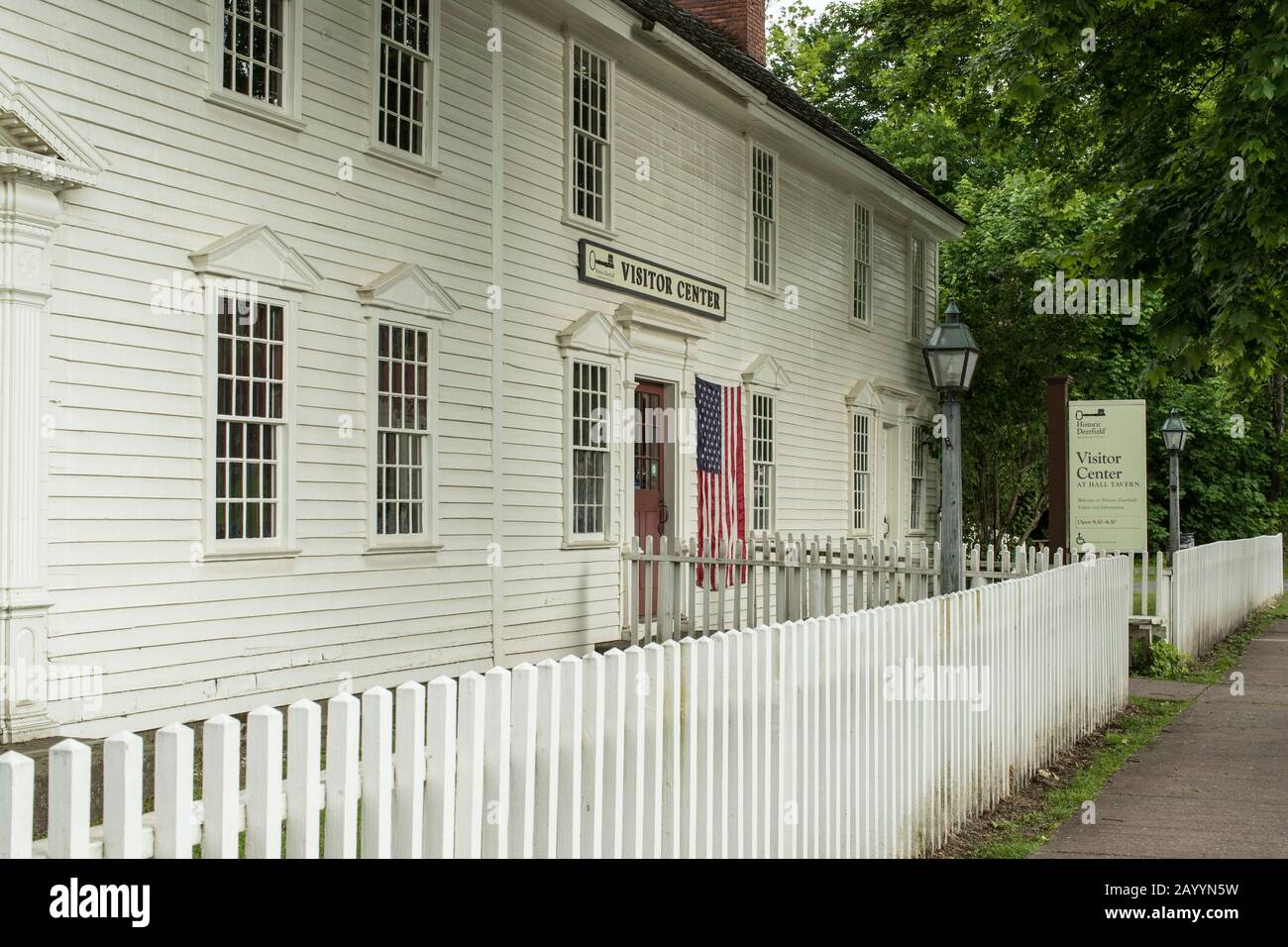 Historic Deerfield, Inc. was founded in 1952. It's an outdoor historic village and museum that interprets the culture and history of early New England Stock Photo