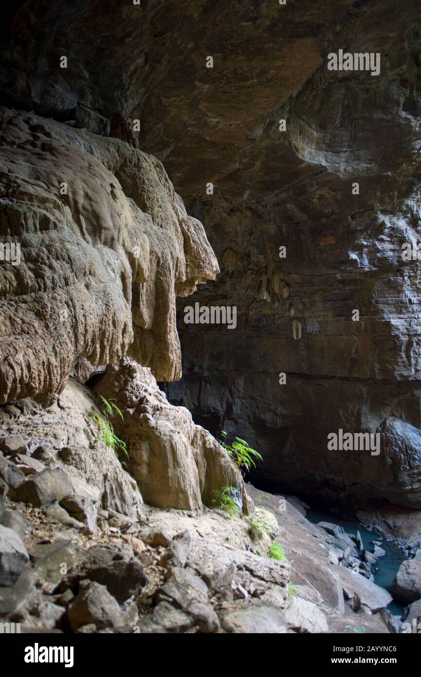 Limestone cave in Ankarana Reserve in Northern Madagascar. Stock Photo