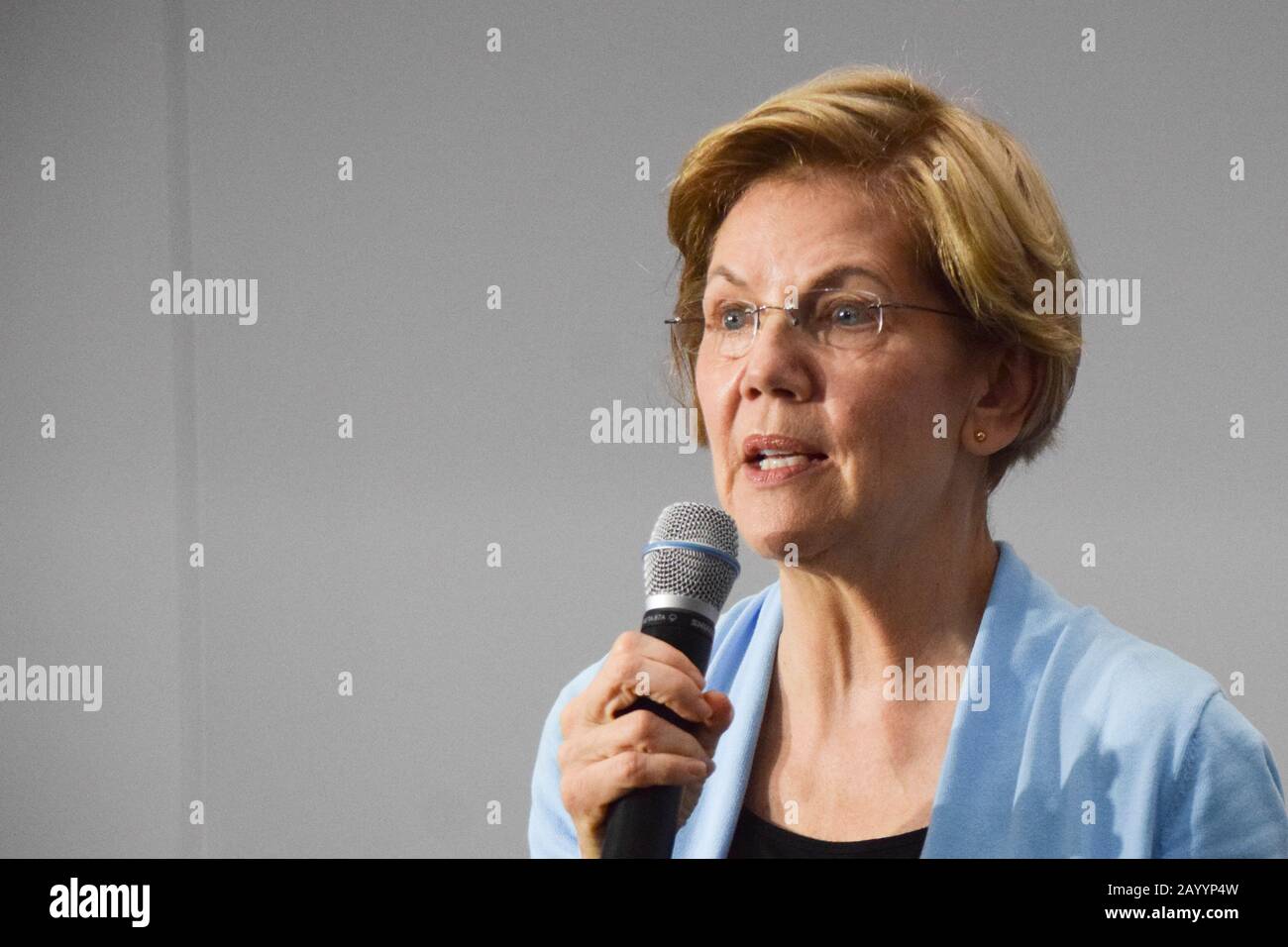 Henderson, United States. 17th Feb, 2020. Democratic candidate Elizabeth Warren takes questions from the crowd at an Early Vote Town Hall at the College of Southern Nevada, Henderson Campus, Student Union on February 17, 2020 in Henderson, Nevada. Credit: The Photo Access/Alamy Live News Stock Photo