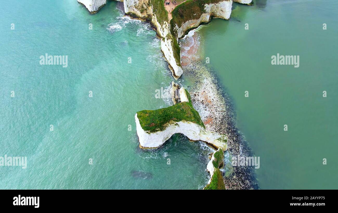 Old harry rocks in england aerial view hi-res stock photography and ...