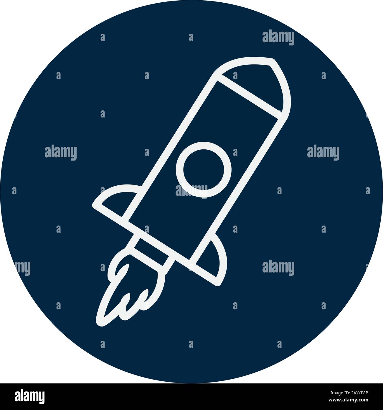 Rocket line block style icon of Space futuristic cosmos outside ...