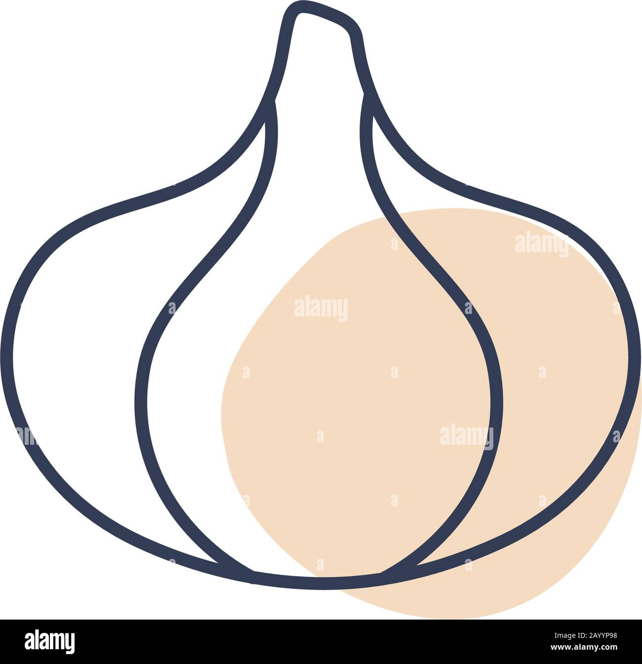 garlic line color style icon design, Vegetable organic food healthy ...