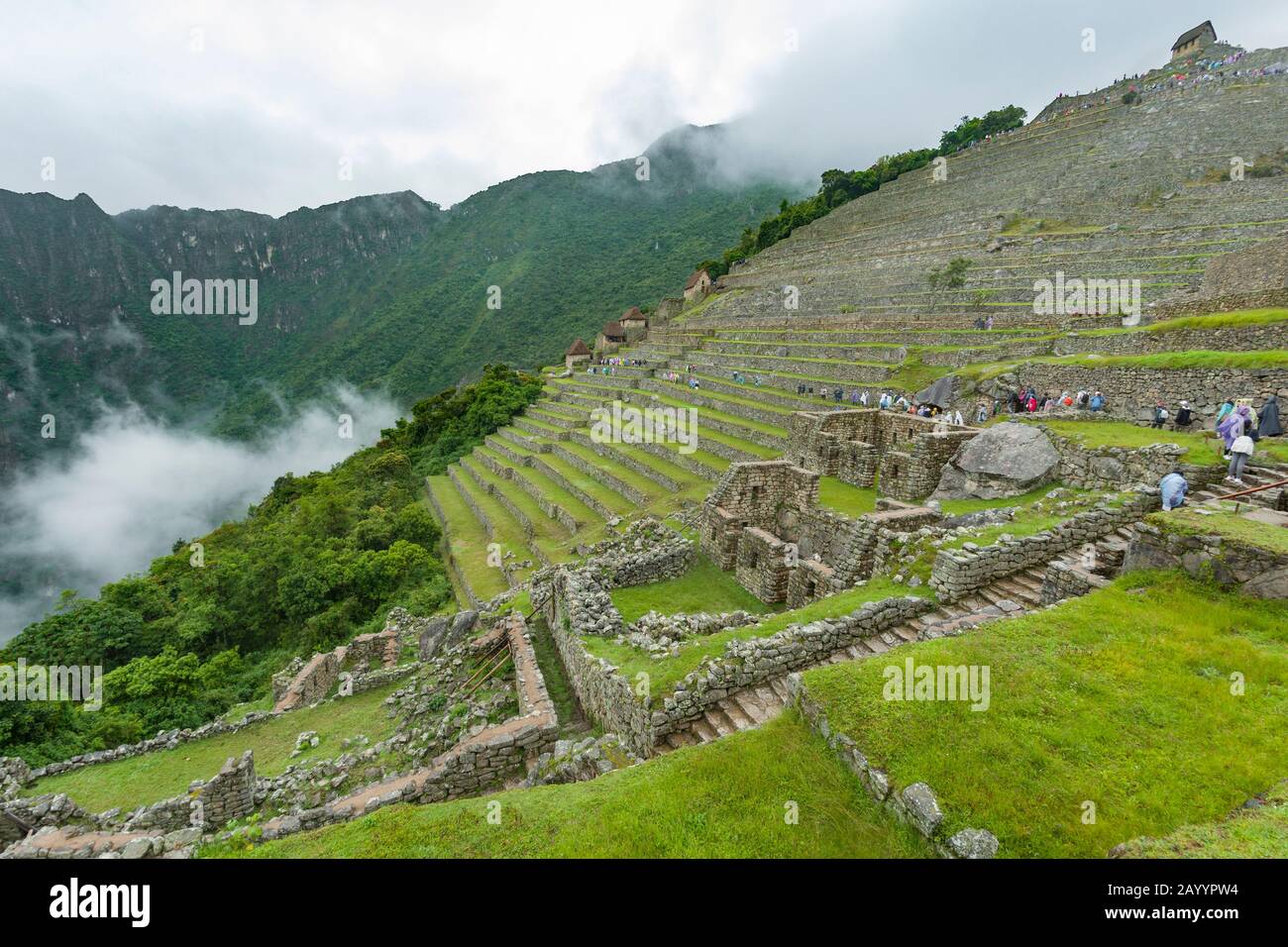 The ancient Inca city of Machu Picchu in Peru. Stock Photo