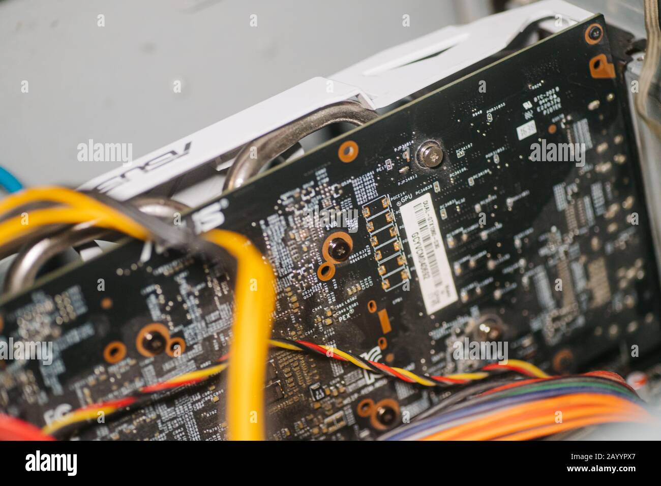 Maintenance update system upgrate concept. computer parts with harddisk