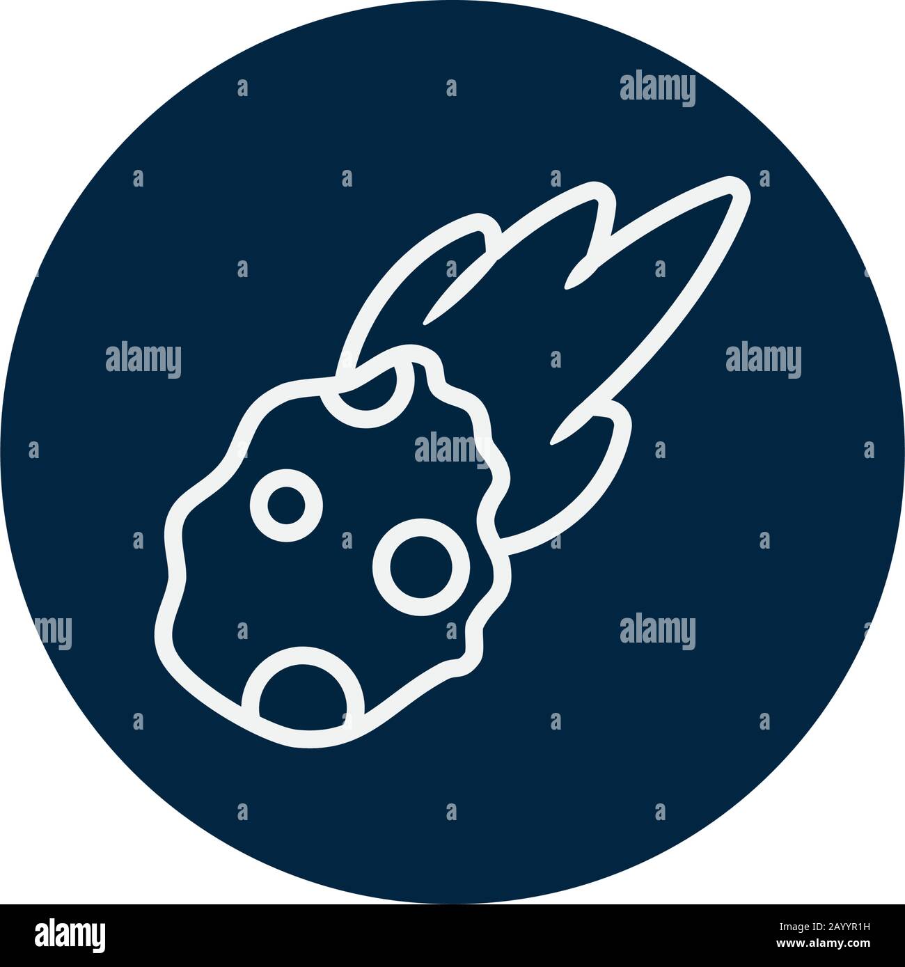 Asteroid line block style icon of Space futuristic cosmos outside ...