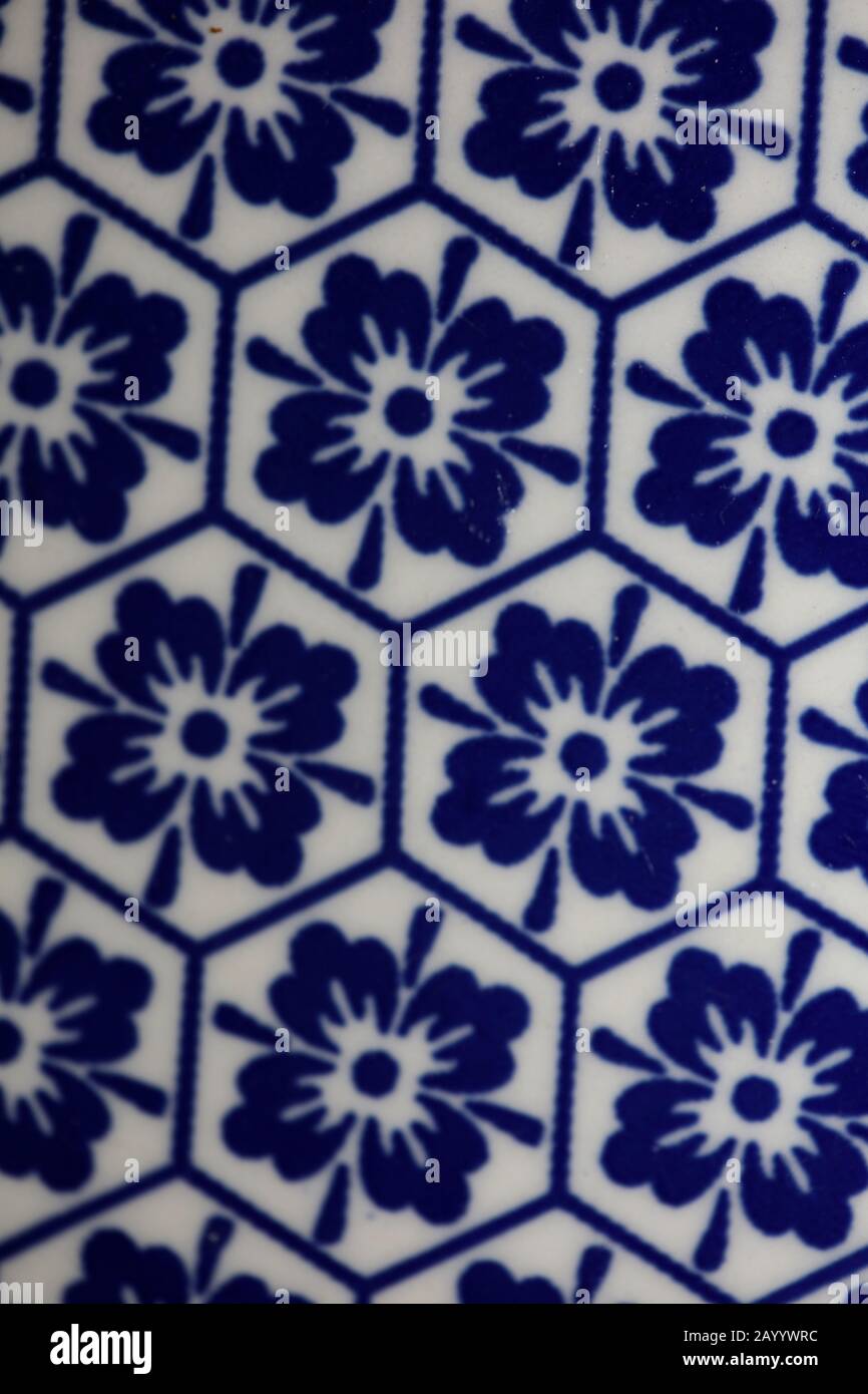 Blue and white flowers pattern macro background fifty megapixels Stock Photo