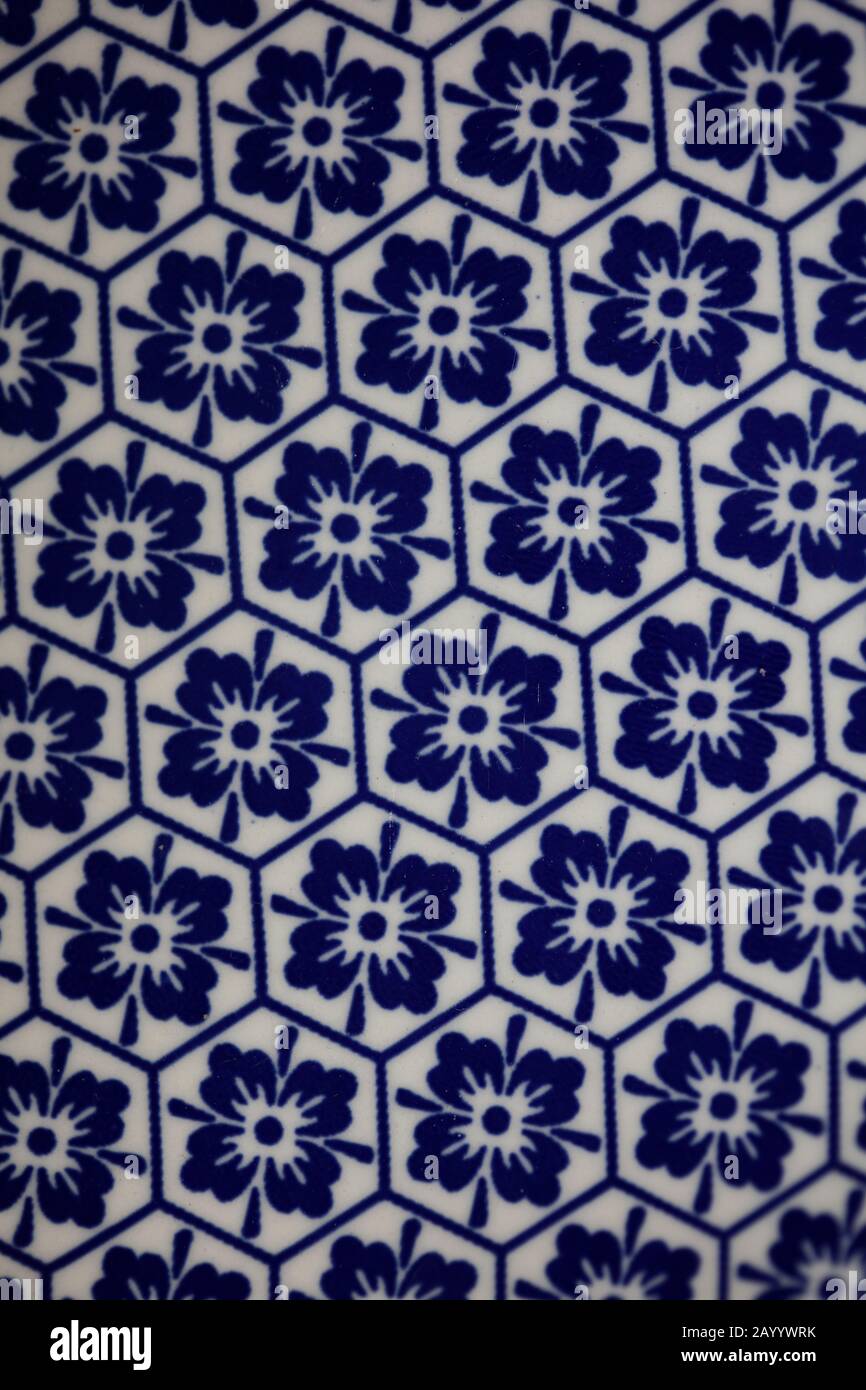 Blue and white flowers pattern macro background fifty megapixels Stock Photo