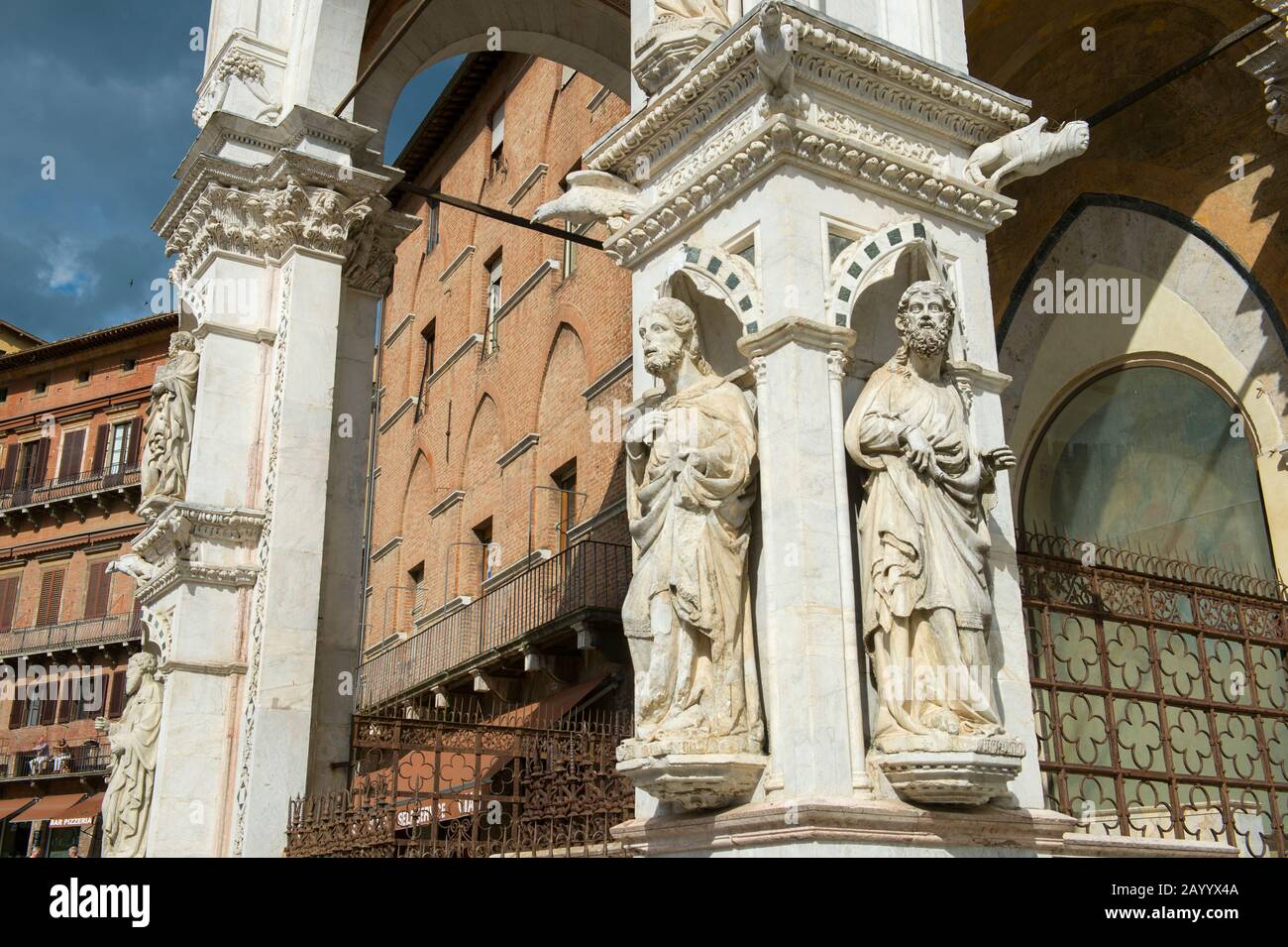 Cappella di Piazza on the Piazza del Campo in Siena, Tuscany region of  Italy was built after the end of the plague in 1348 Stock Photo - Alamy