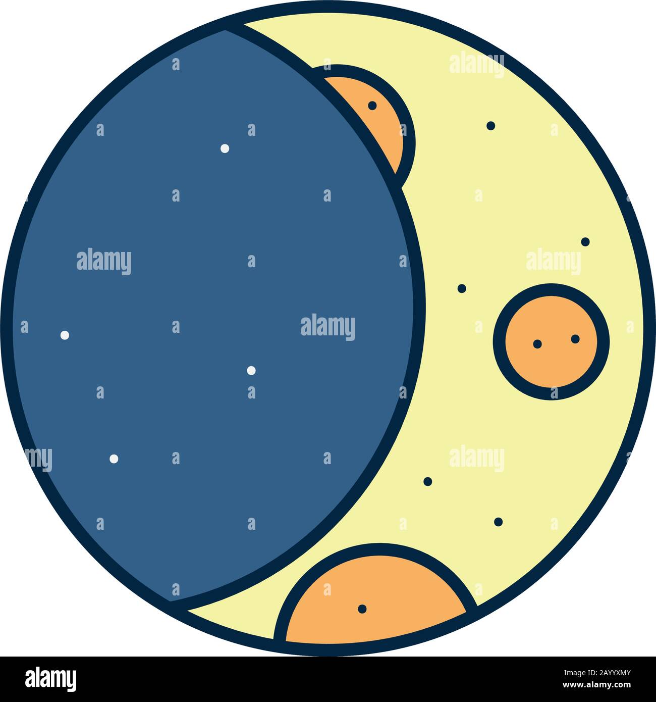 Moon line fill style icon of Space futuristic cosmos outside universe ...