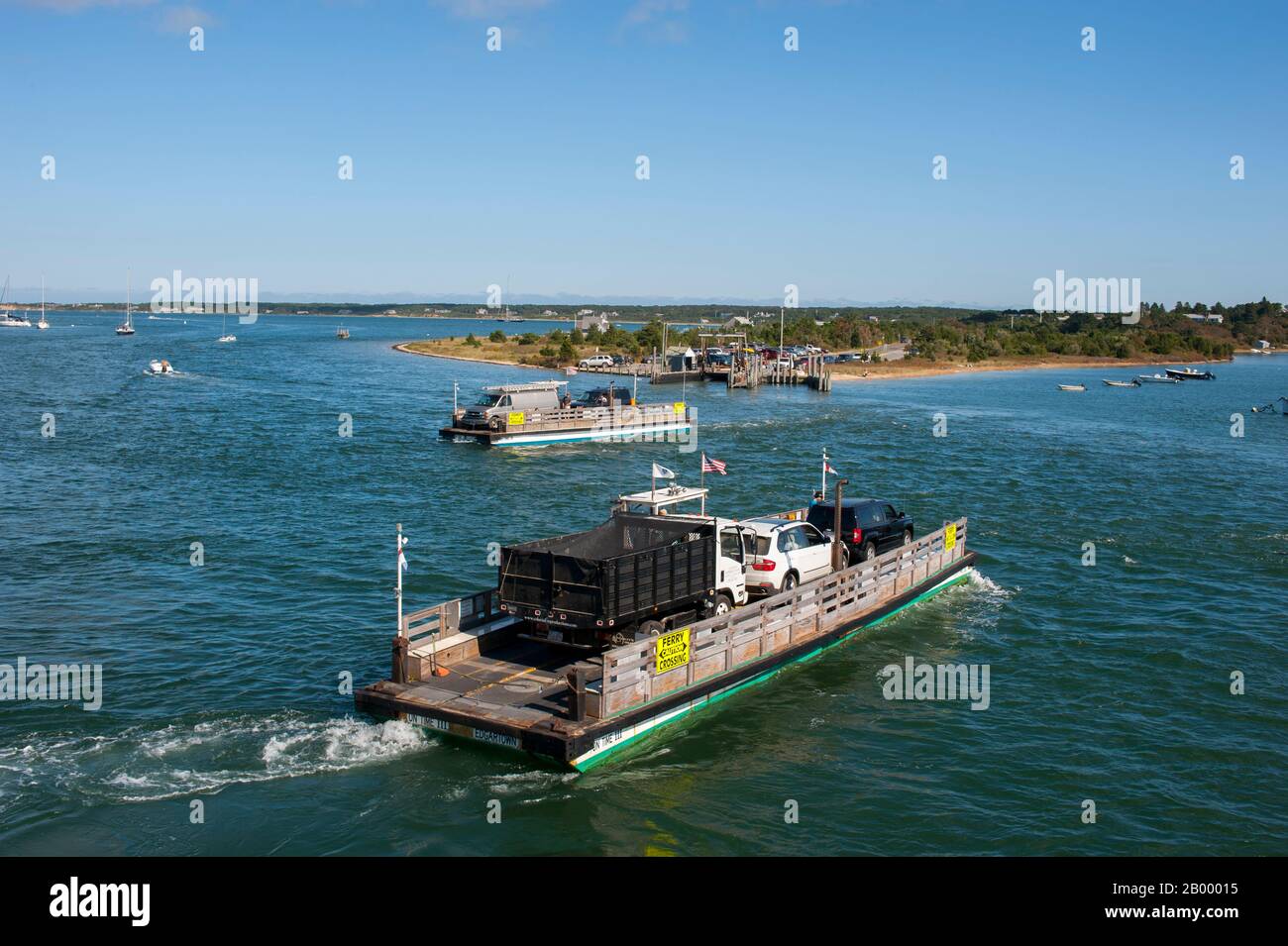 A small ferry connects Edgartown on Martha's Vineyard, Massachusetts, USA  with Chappaquiddick Island Stock Photo - Alamy, image size:1300x955