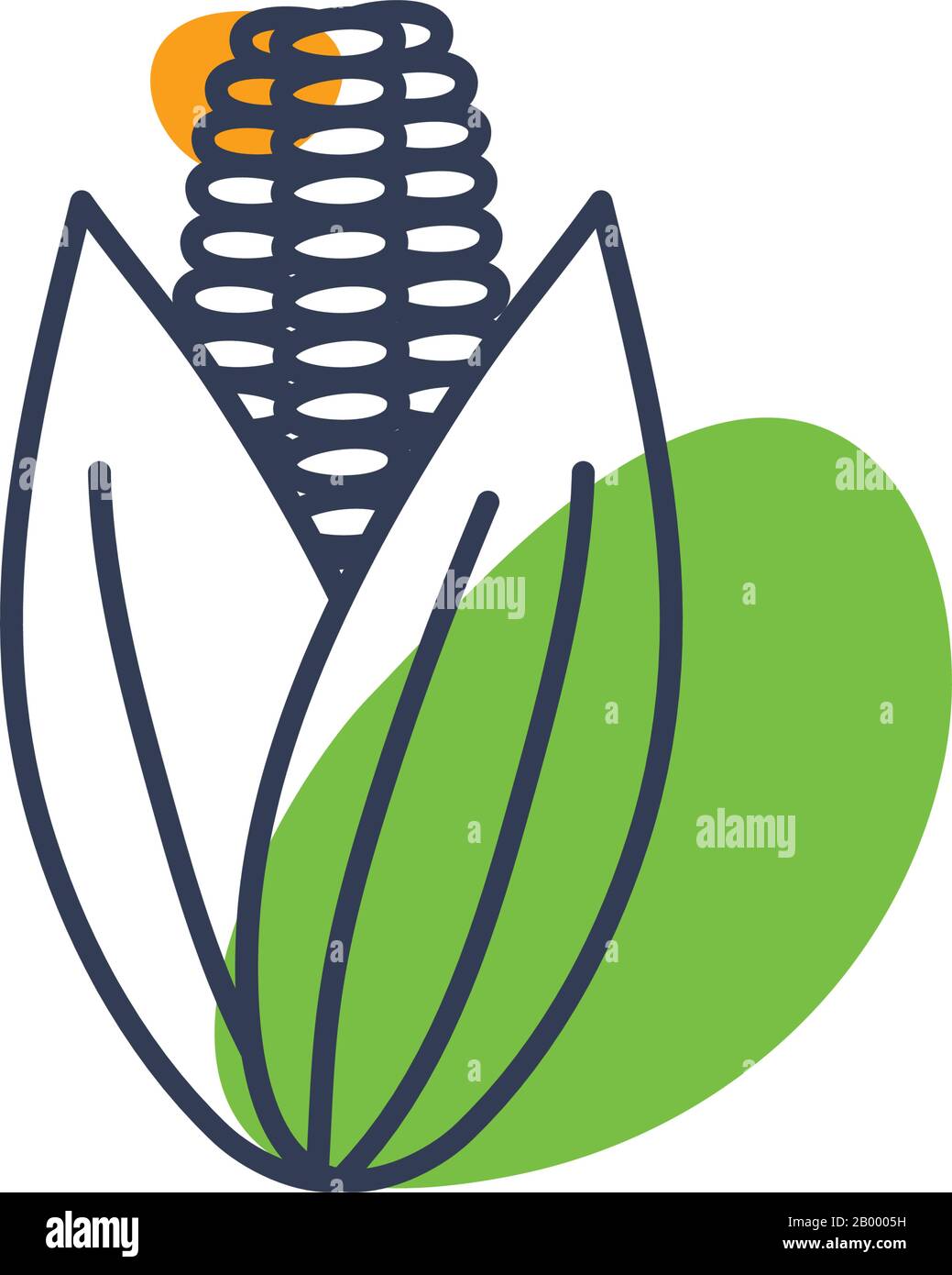 Corn line color style icon design, Food vegetable agriculture green ...