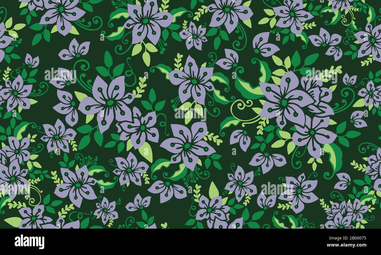 Pattern background for spring, with beautiful flower and leaf design ...