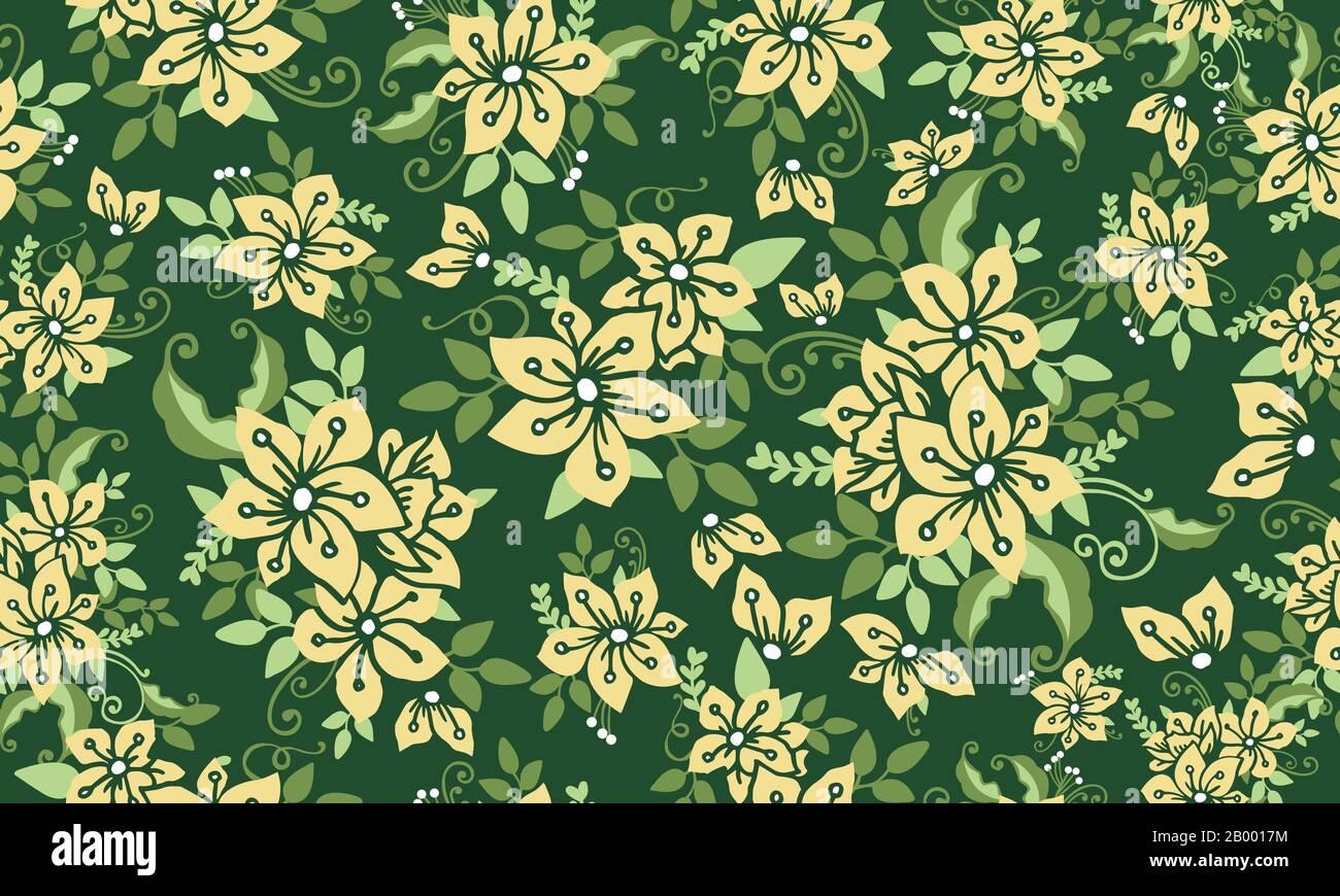 Elegant floral pattern background for spring, with leaf and floral ...