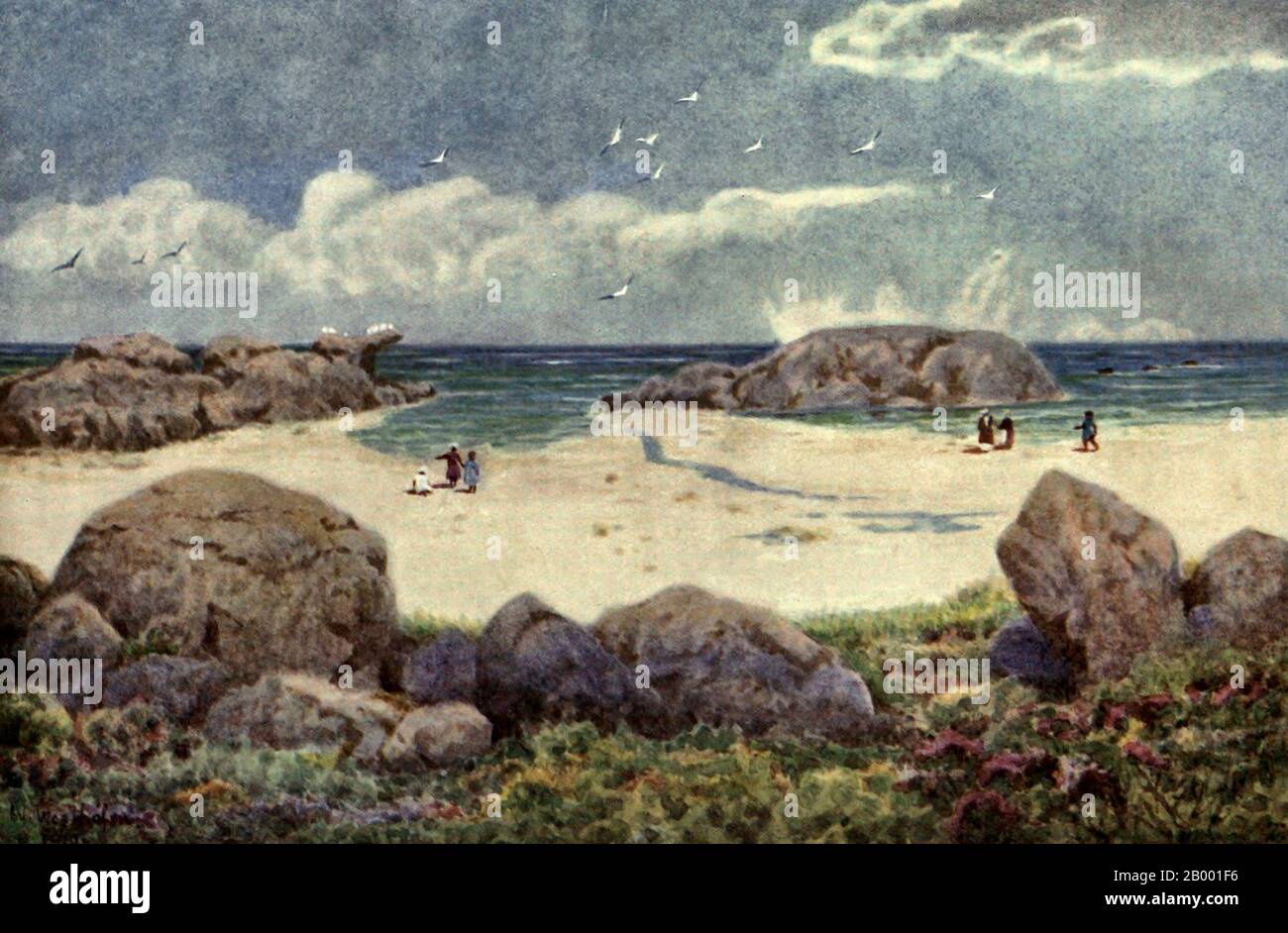 Camps Bay, on the Victoria Road. South Africa, circa 1910 Stock Photo