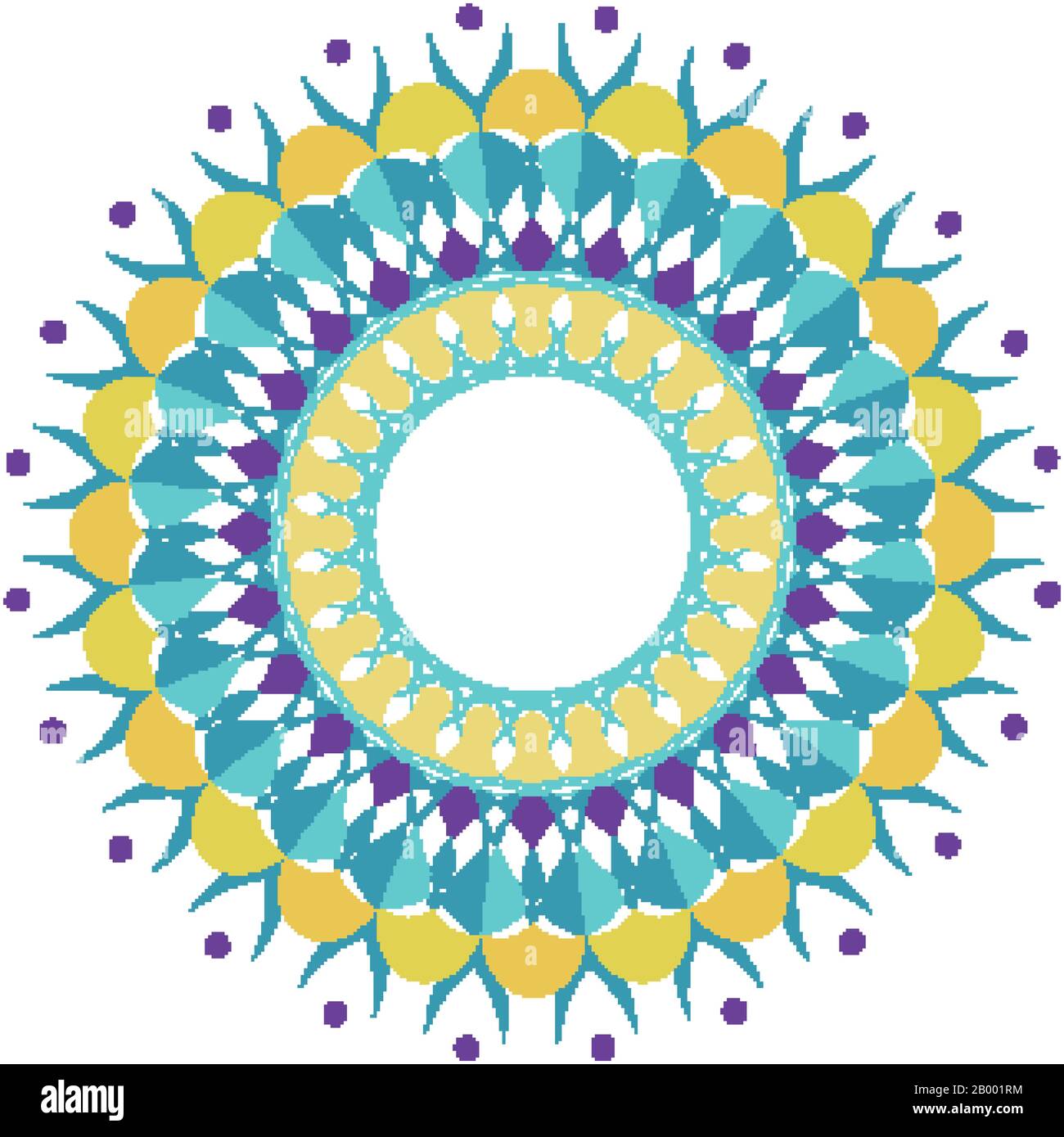 Mandala pattern design in blue and yellow illustration Stock Vector ...
