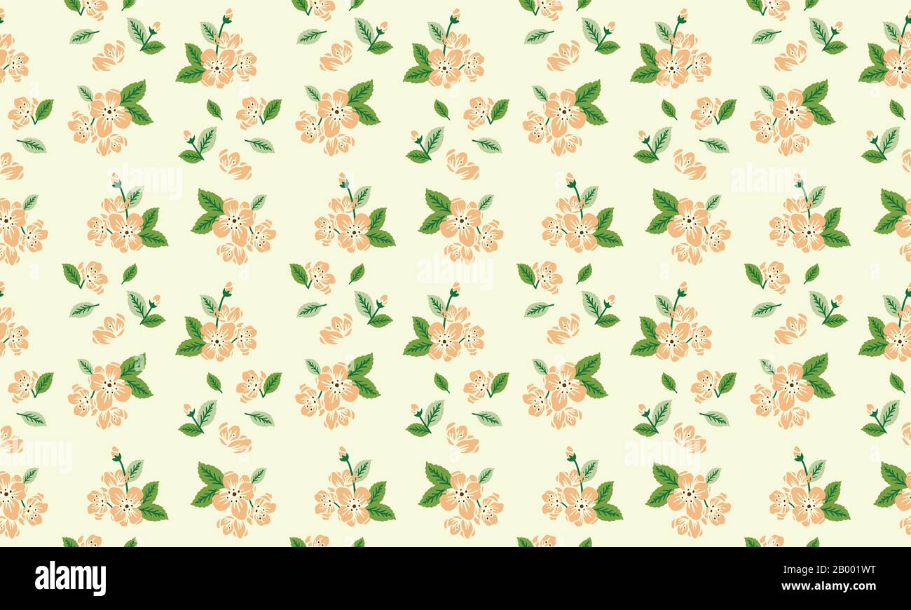 the beauty of floral spring pattern background, with leaf and floral ...