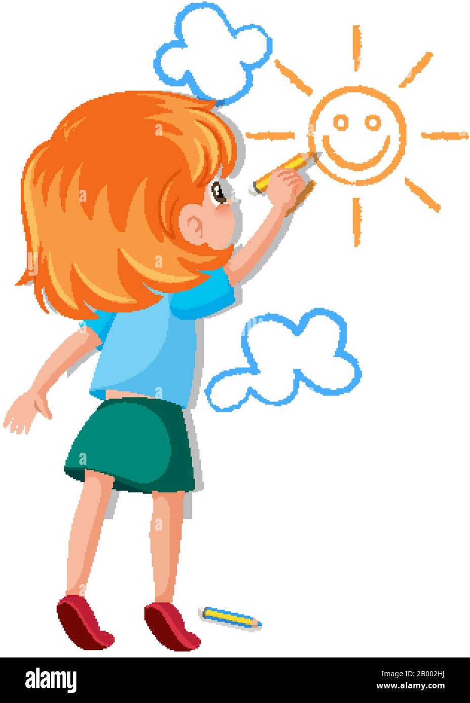Cute Girl Drawing With Color Pencil On The Wall Illustration Stock Vector Image Art Alamy Cute Girl Drawing With Color Pencil On The Wall Illustration Stock Vector Image Art Alamy