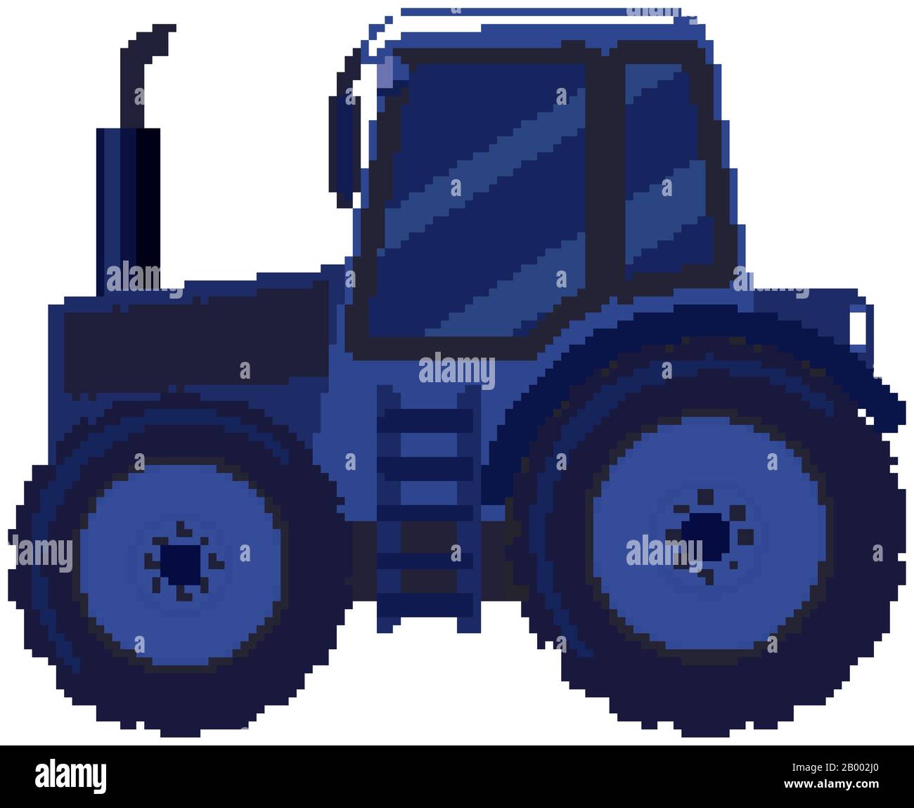 Single picture of dark blue tractor illustration Stock Vector Image