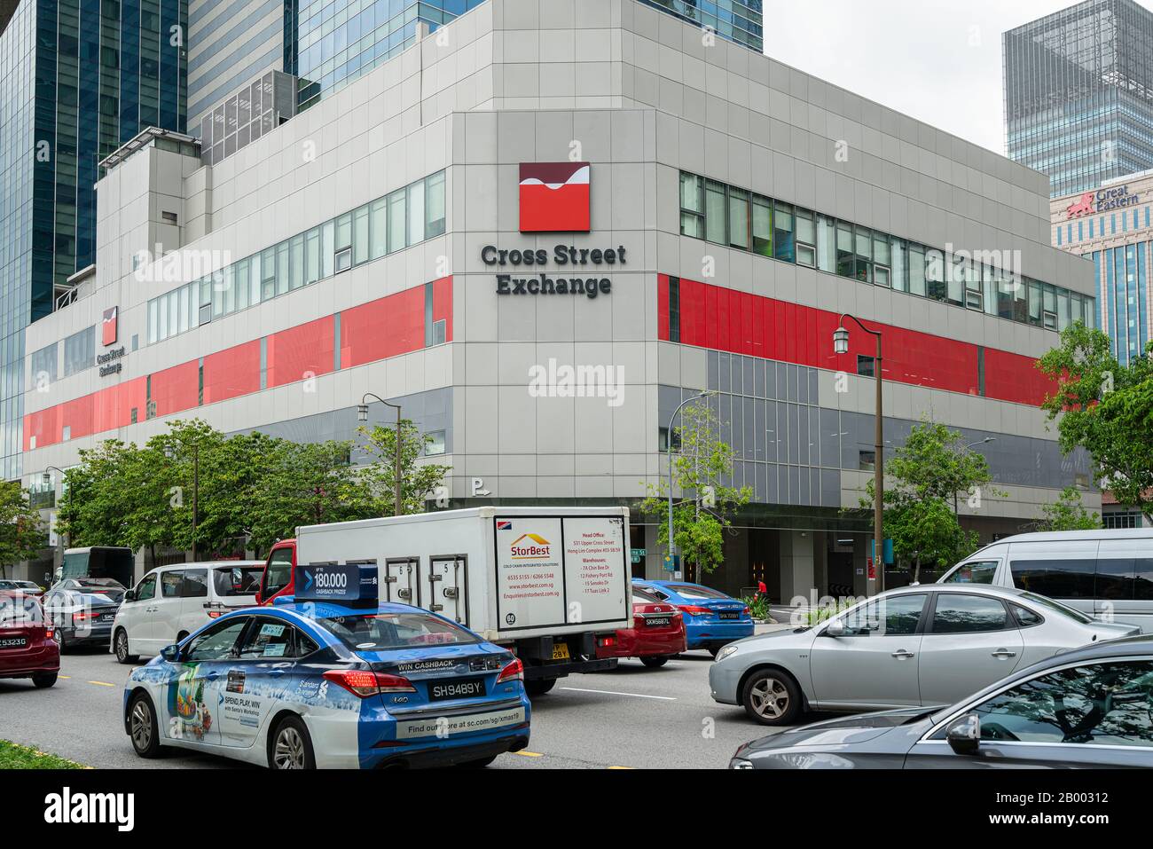 Singapore. January 2020.   The retail mall Cross Street exchange located within the bustling Central Business District Stock Photo