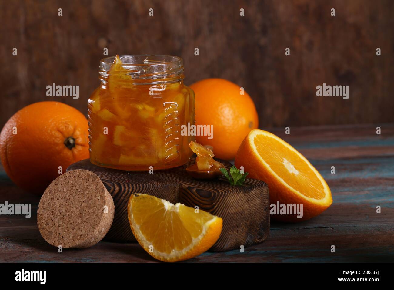 fresh natural organic orange jam in a jar Stock Photo Alamy