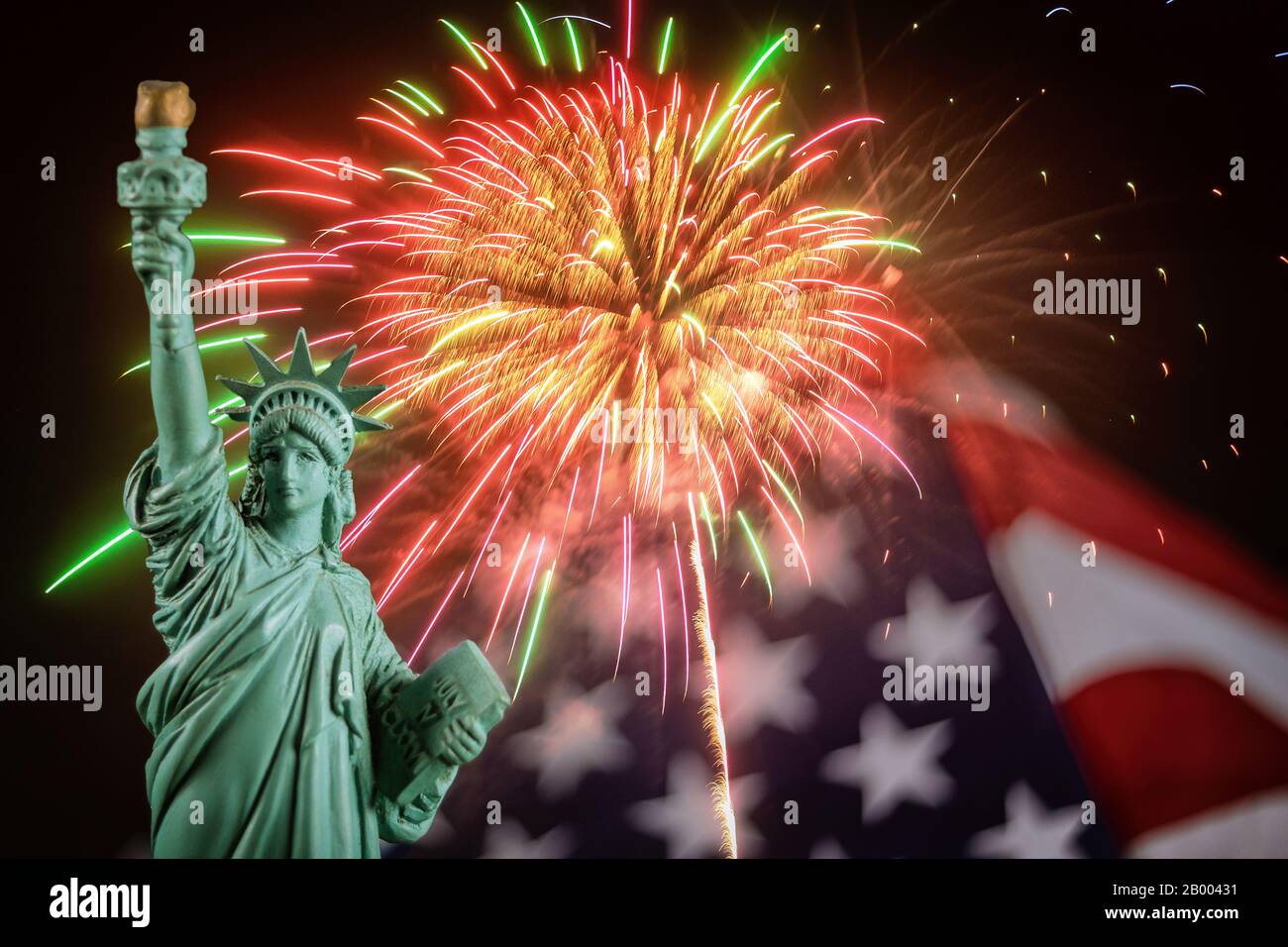 4th Of July Fireworks Statue Of Liberty
