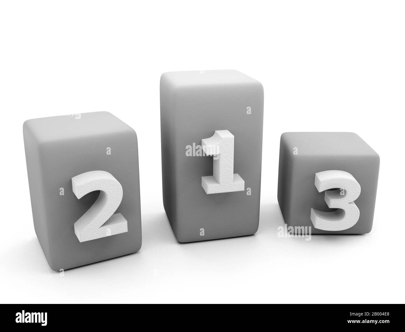 Top 3 rankings. Numbers label isolated on white background. Stock Photo