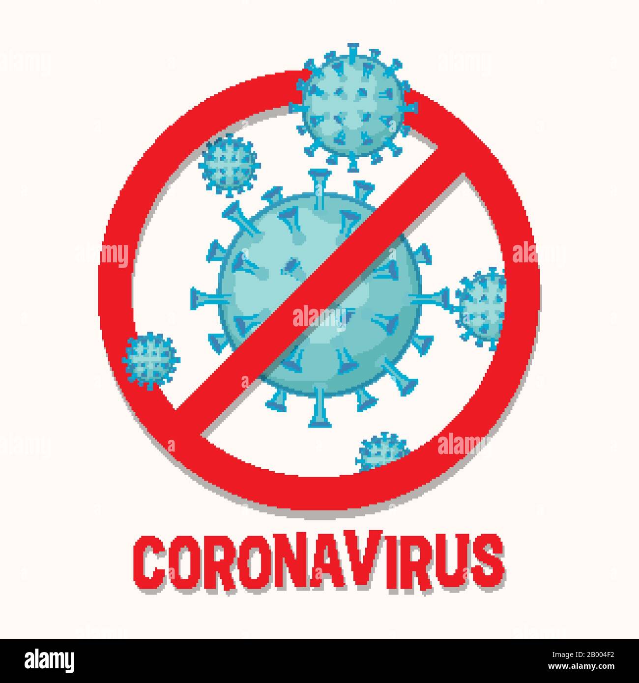 Poster design with coronavirus cell and stop sign illustration Stock ...