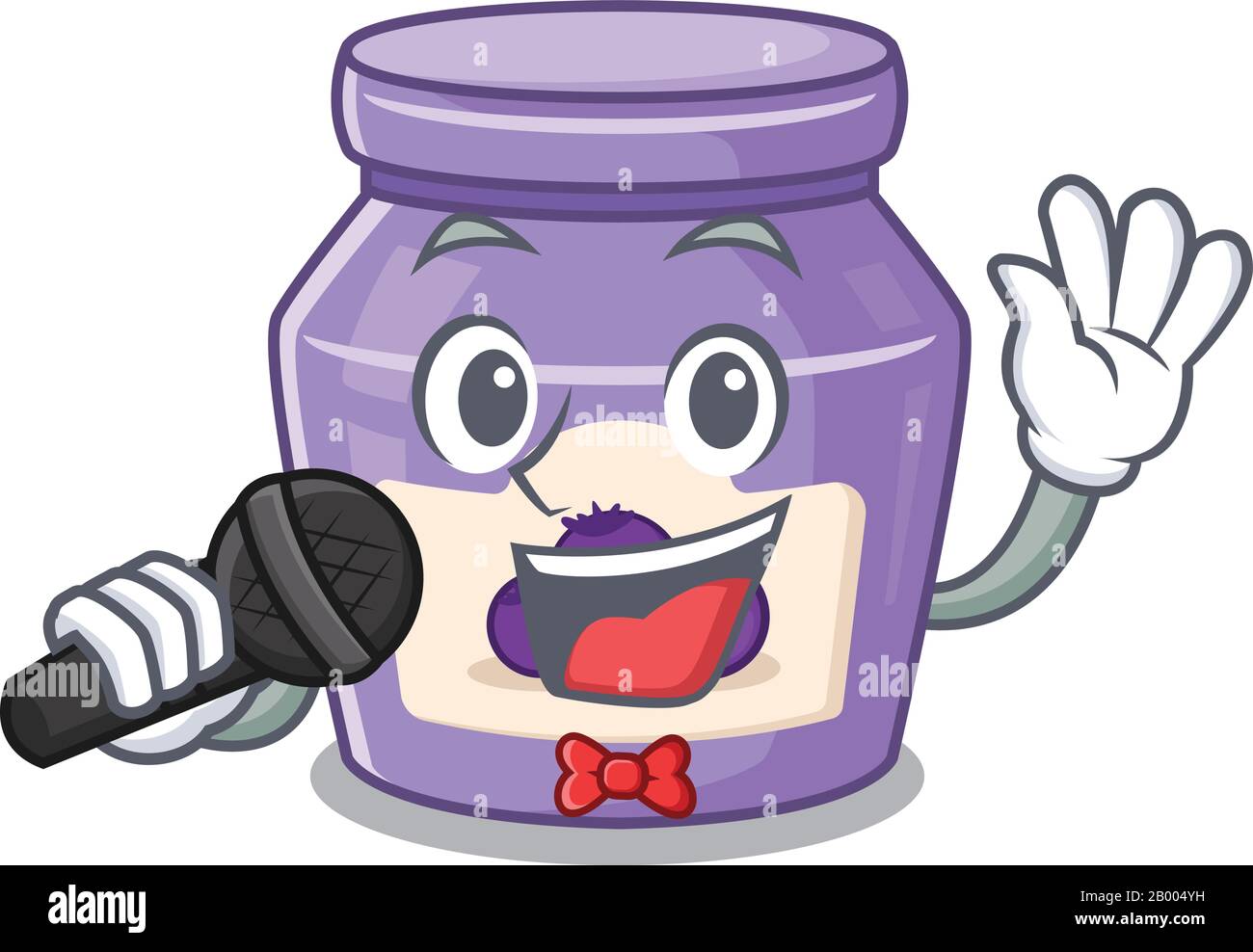 Happy blueberry jam singing on a microphone Stock Vector Image & Art