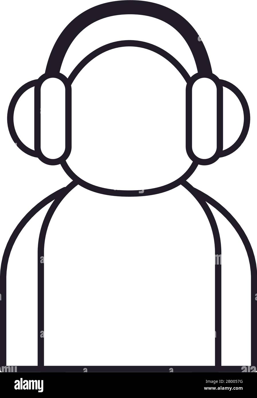 Avatar with headphones line style icon design of Person profile social  communication human user partnership member and figure theme Vector  illustration Stock Vector Image & Art - Alamy