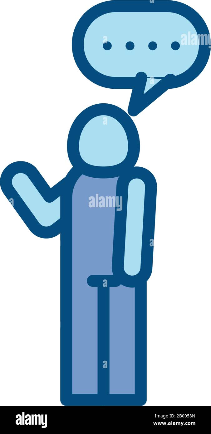 Avatar with bubble line and fill style icon design of Person profile ...