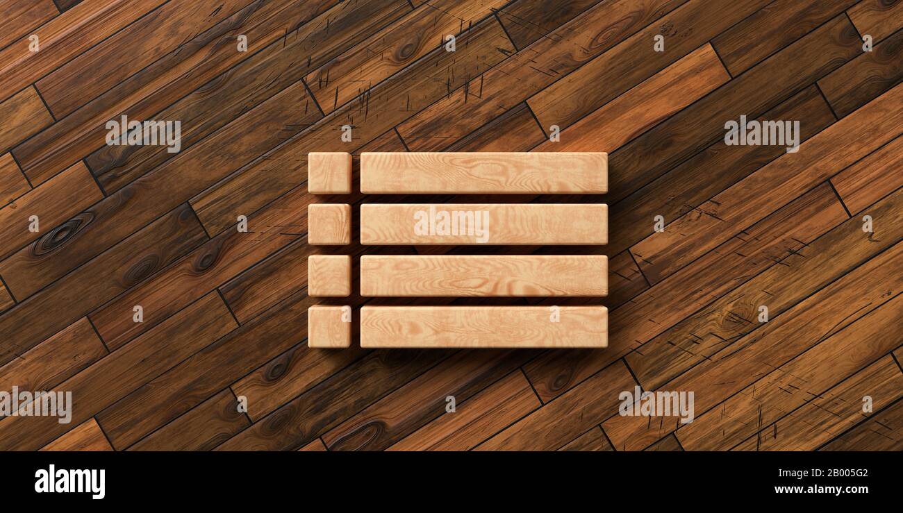 Wood Rendered Block wooden blocks on wooden parquet background symbolizing a checklist - 3D ...