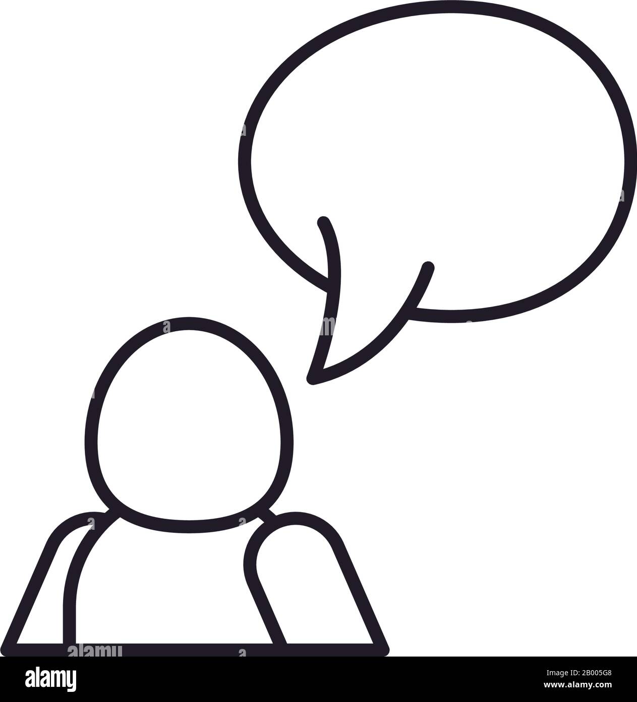 Avatar with bubble line style icon design of Person profile social ...