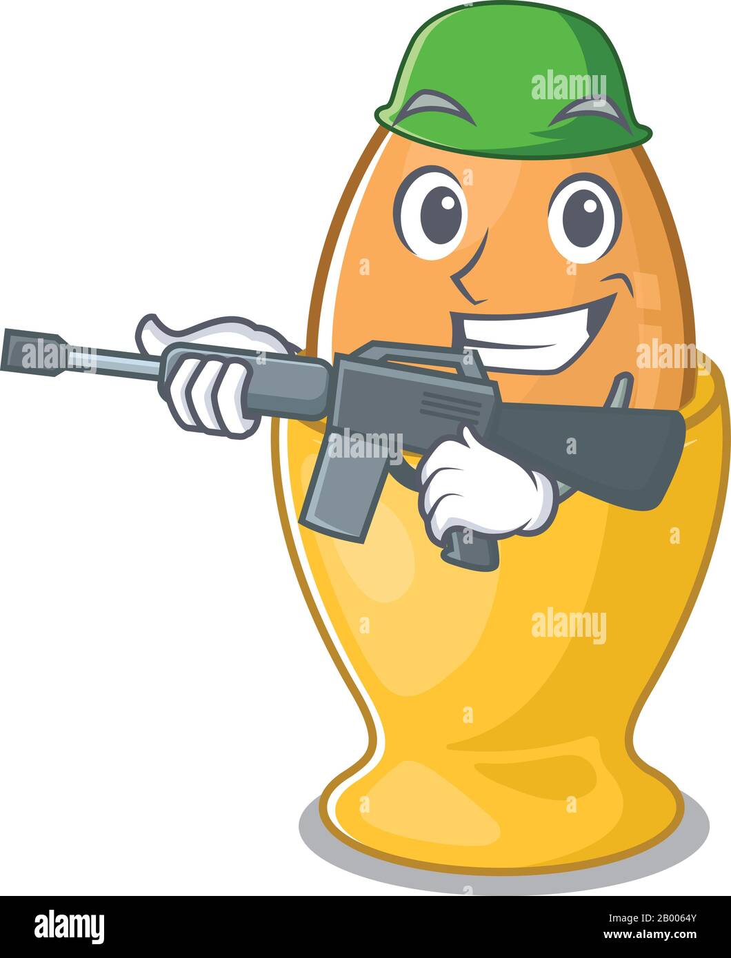 A hotdog as dedicated army using automatic gun Vector Image