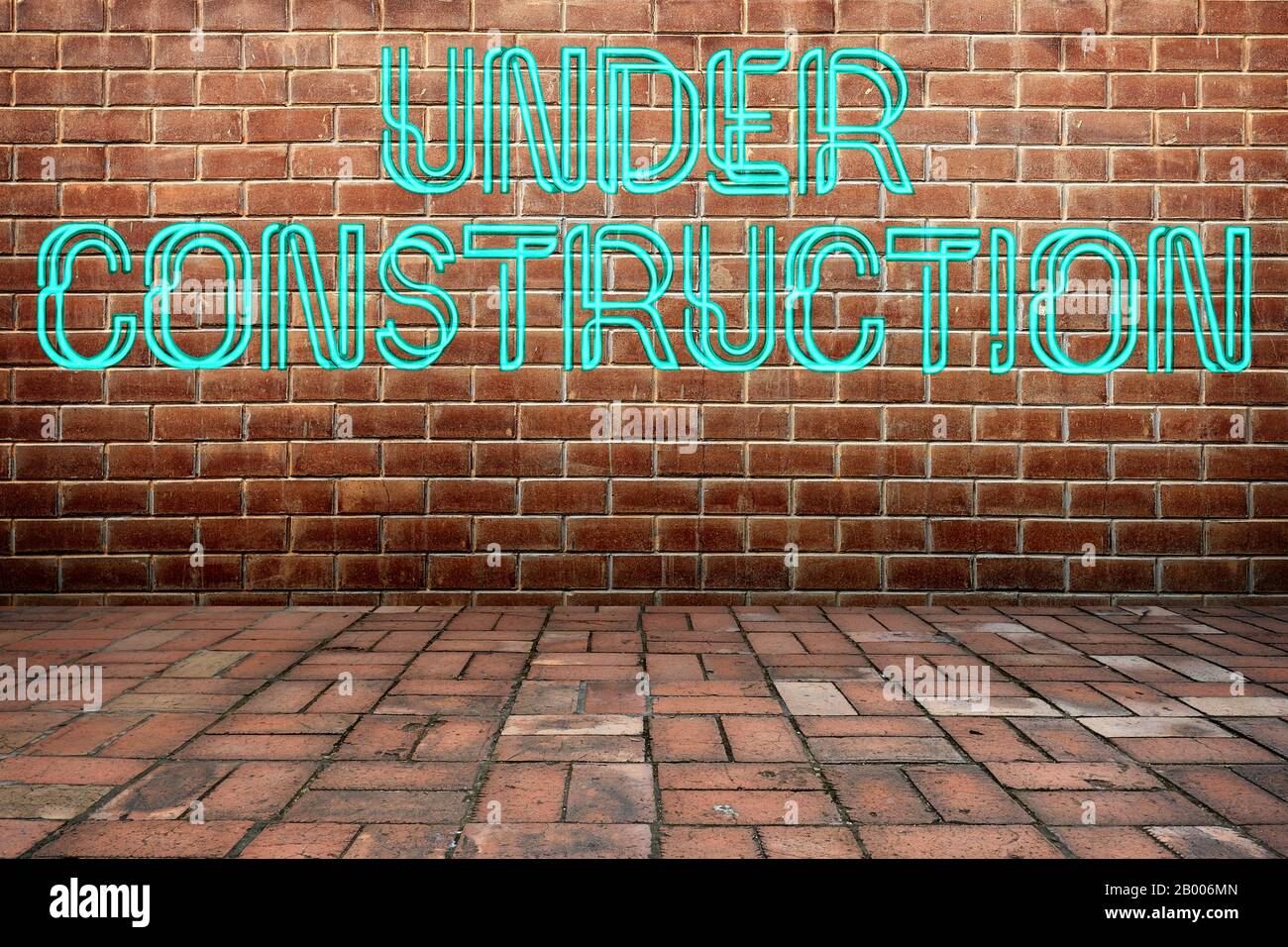 concrete wall with message "under construction Stock Photo Alamy